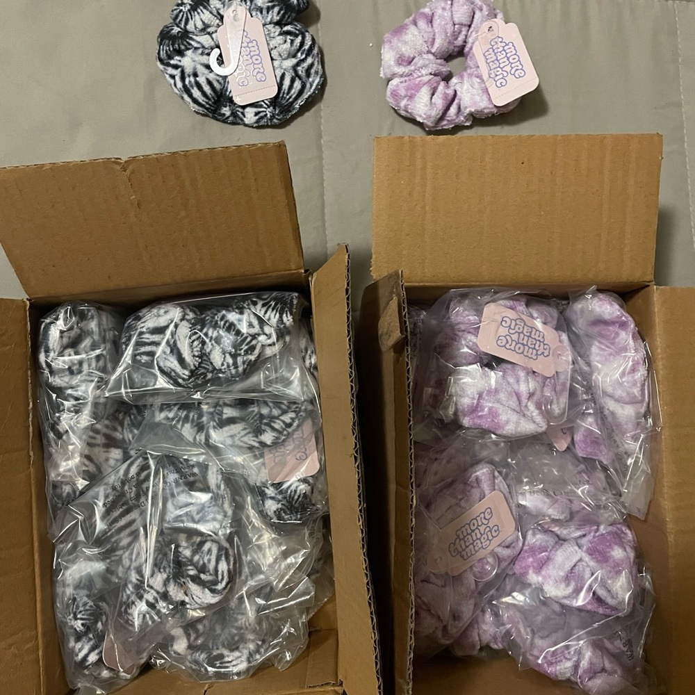 More Than Magic Black and Purple Hair Scrunchies